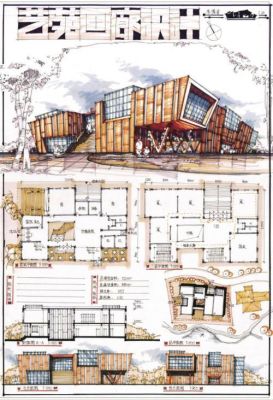 华元手绘-建筑快题立面图的画法？建筑优秀快题设计图片