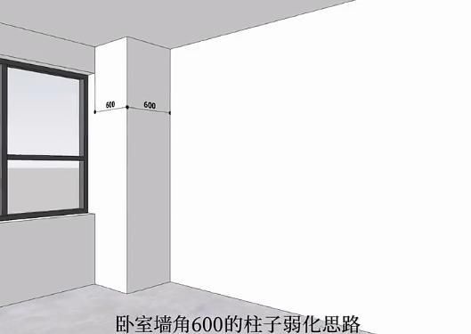 装修问题：卧室墙角边凸出来的柱子怎么处理要好些？卧室墙角凸出一角设计