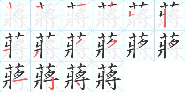 蒋的笔画顺序？蒋字怎么设计