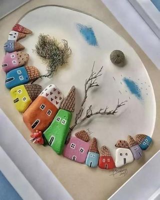 海边捡的贝壳跟石头怎样做装饰品？八年级石头创意设计