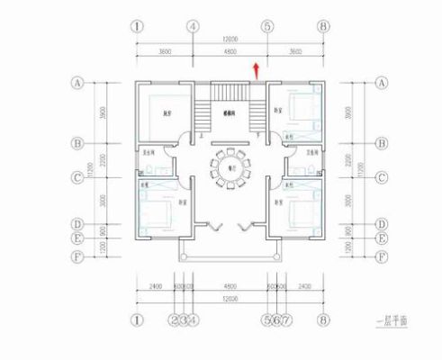 求各位大师帮忙指点设计一下农村三层房屋建造图纸，2个门面，楼梯中间开，长10米，宽8.3米，二楼以上长12？二间门面房子设计图纸
