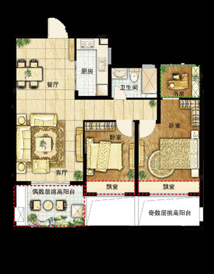 134平房子有多大？（长方形设计三房85方）