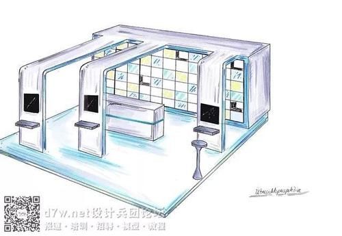 手绘可以作为环艺设计的最终效果图吗？（手绘展柜设计）