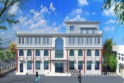 三层双面办公楼楼梯位置？（三层办公楼外观设计两个门口）