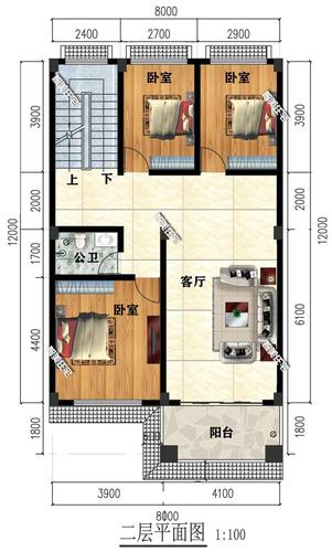 长11米宽6米，要做三房一厅一卫一阳台，请问怎么设计好呢？（11米11米农村自建房设计图纸）