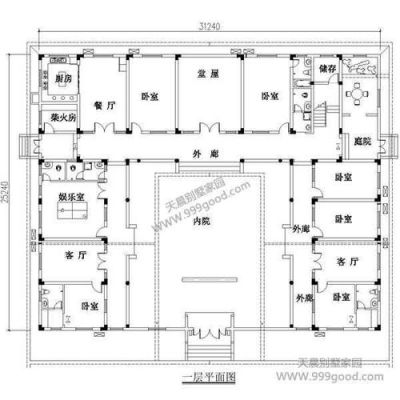 农村自建房九宫格以什么定义？（二层三合院别墅设计图纸）
