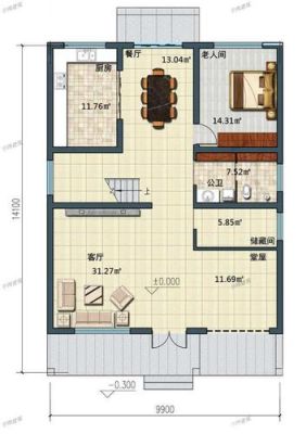 开间11米进深7.5米一层自建房？（农村住宅房一层的设计图纸）