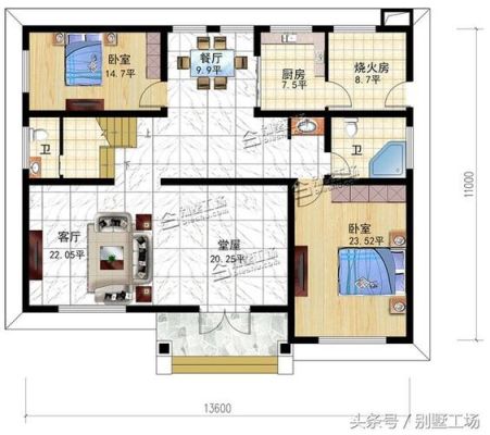 农村盖个一间两层，边上再盖个一层的堂屋，该怎样设计才好看？（农村别墅有堂屋设计图）
