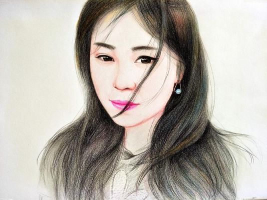 彩铅手绘写实肖像画卖价多少一副？（产品手绘设计图片彩铅）
